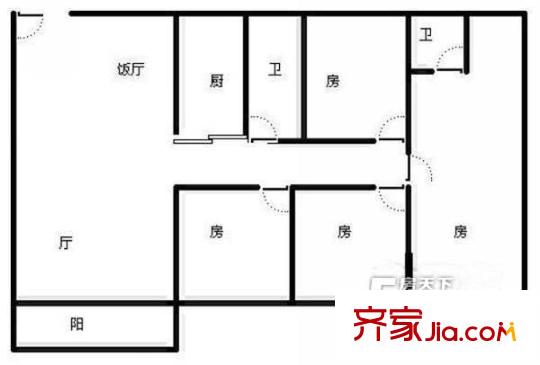 容桂大道北小區(qū)戶型圖4室2廳戶型圖 4室2廳2衛(wèi)1廚