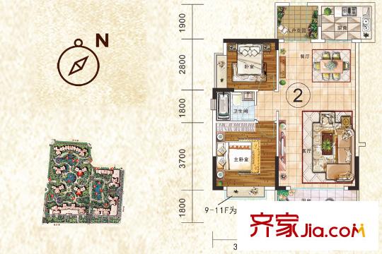 和豐穎苑19座02單元 91平方米 2室2廳1衛(wèi)2廚