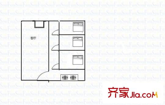 弘越大廈 2室1廳 戶型圖