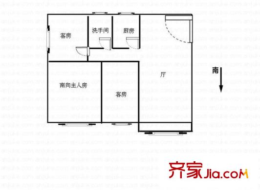 新華村戶型圖三室兩廳戶型圖 3室2廳2衛(wèi)1廚