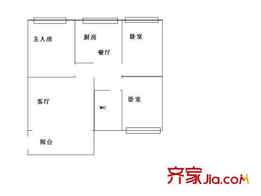 新華村戶型圖三室兩廳戶型圖 3室2廳2衛(wèi)1廚