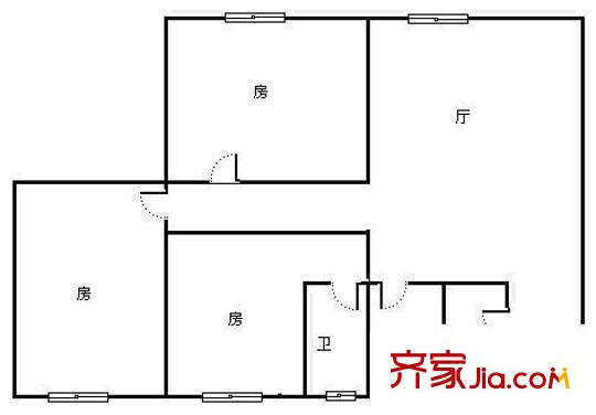 文秀麗苑戶型圖三室兩廳戶型圖 3室2廳2衛(wèi)1廚