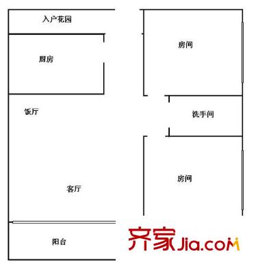 文秀麗苑戶型圖兩室兩廳戶型圖 2室2廳1衛(wèi)1廚