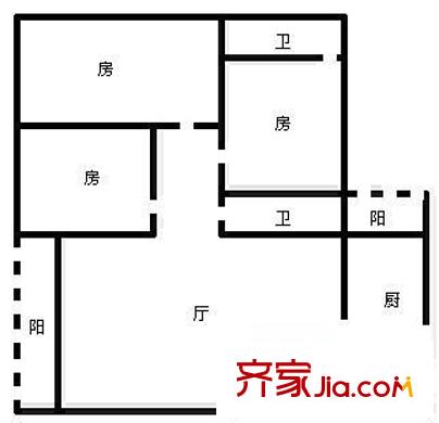 文秀麗苑戶型圖三室兩廳戶型圖 3室2廳2衛(wèi)1廚