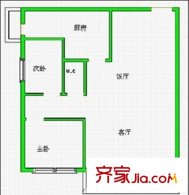 桂東苑戶型圖兩室一廳戶型圖 2室1廳1衛(wèi)1廚