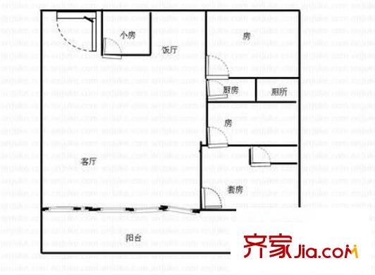 桂東苑戶型圖三室兩廳戶型圖 3室2廳2衛(wèi)1廚