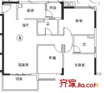 桂怡樓戶型圖三室兩廳戶型圖 3室2廳2衛(wèi)1廚