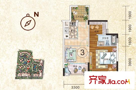 和豐穎苑19座03單元 91平方米 2室2廳1衛(wèi)2廚