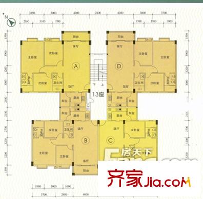 恒翠豪庭戶型圖3室2廳 戶型圖 3室2廳1衛(wèi)1廚