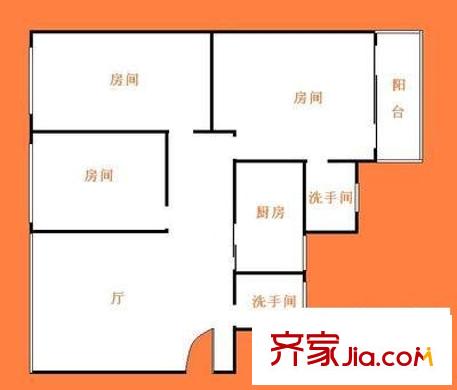 華苑大廈戶型圖三室兩廳戶型圖 3室2廳2衛(wèi)1廚