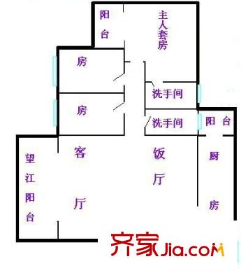華苑大廈戶型圖三室兩廳戶型圖 3室2廳2衛(wèi)1廚