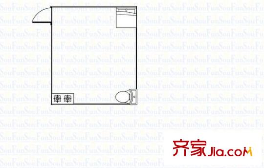 弘越大廈 2室1廳 戶型圖