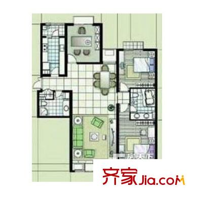 濱江名苑二期戶型圖2室戶型圖 2室2廳1衛(wèi)1廚