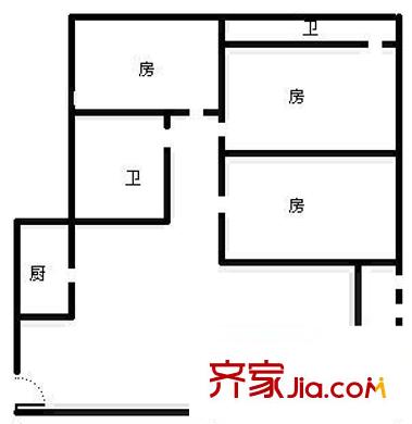 桂怡樓戶型圖三室兩廳戶型圖 3室2廳2衛(wèi)1廚