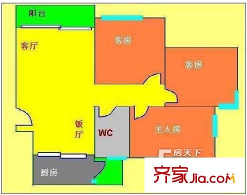 濱江名苑二期戶型圖3室戶型圖 3室2廳2衛(wèi)1廚