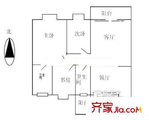 疊平方米小區(qū)戶型圖3室2廳戶型圖 3室2廳2衛(wèi)1廚