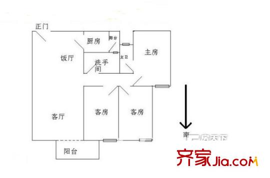 疊平方米小區(qū)戶型圖3室2廳戶型圖 3室2廳2衛(wèi)1廚