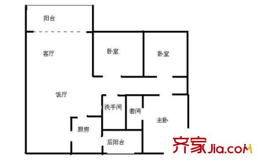 大良佳景樓戶型圖佳景樓（沿江路） 3室 戶型圖 3室2廳2衛(wèi)1廚