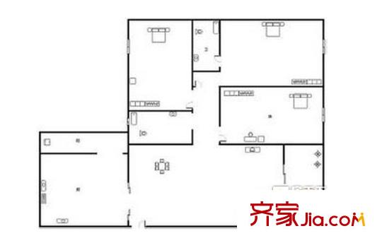 晉怡閣戶型圖3室2廳 戶型圖 