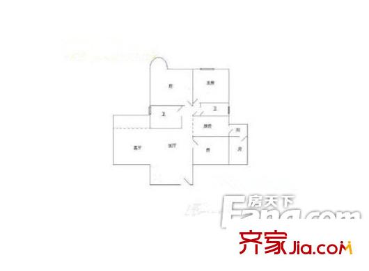 金瑞大廈戶型圖2室1廳 戶型圖 
