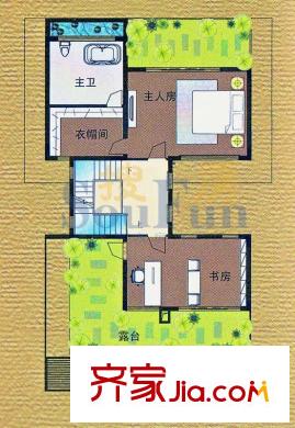 頤和盛世主島雙拼別墅-三層  2室1廳
