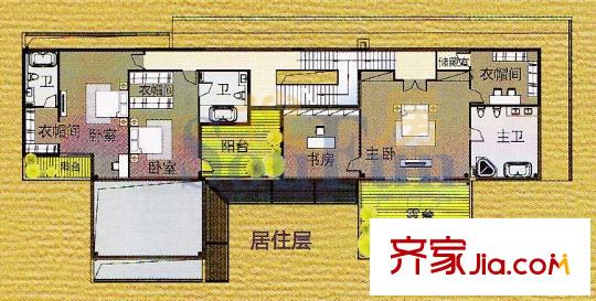 頤和盛世主島獨(dú)棟別墅-居住層 2室2衛(wèi)