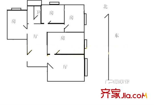 東盛大廈戶型圖4室2廳1衛(wèi)1廚 4室2廳1衛(wèi)1廚
