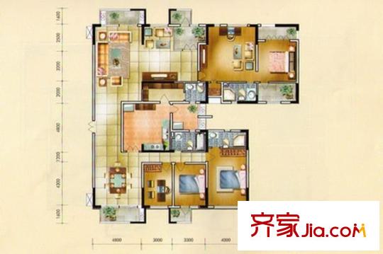 東逸灣五期 6室 戶型圖