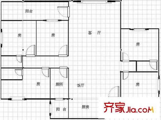 紅旗中路小區(qū) 5室 戶型圖