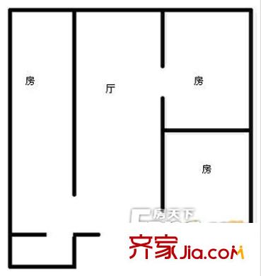 華發(fā)大廈戶型圖3室1廳戶型圖 3室1廳1衛(wèi)1廚
