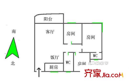 建安街教師樓戶型圖3室2廳 戶型圖 3室2廳1衛(wèi)1廚