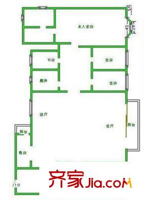 雍景豪園湖岸大宅戶型圖4室2廳1衛(wèi)1廚 4室2廳1衛(wèi)1廚