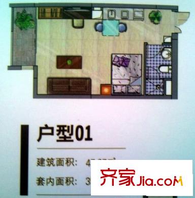 白領(lǐng)公寓 0室 戶型圖