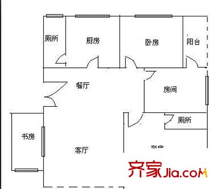 園東南樓9號 3室 戶型圖