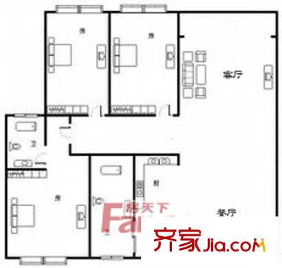 小塘思賢西小區(qū)戶型圖3室2廳戶型圖 3室2廳2衛(wèi)1廚
