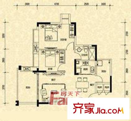 小塘思賢西小區(qū)戶型圖3室2廳戶型圖 3室2廳2衛(wèi)1廚