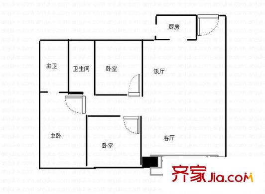 華啟平方米灣戶型圖3室2廳 戶型圖 3室2廳1衛(wèi)1廚