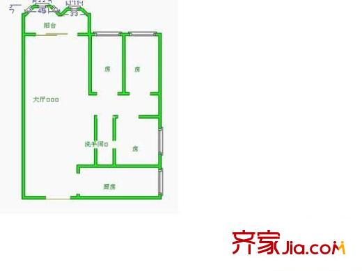 桂江樓 3室 戶(hù)型圖