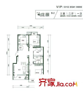 格林公寓戶型圖3室2廳 戶型圖 3室2廳1衛(wèi)1廚
