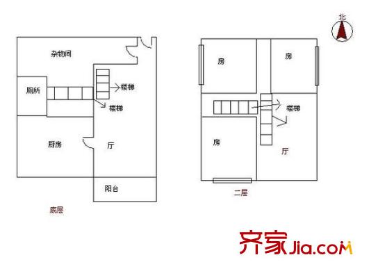 置德豪庭戶型圖兩室一廳戶型圖 2室1廳1衛(wèi)1廚