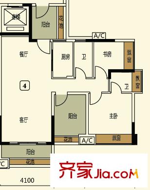 長信銀灣7座04單位 2室2廳2衛(wèi)1廚