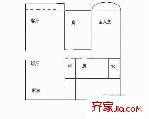 雍景豪園湖岸大宅戶型圖3室2廳2衛(wèi)1廚 3室2廳2衛(wèi)1廚