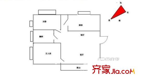 鹽步三河商業(yè)中心戶型圖3室2廳 戶型圖 