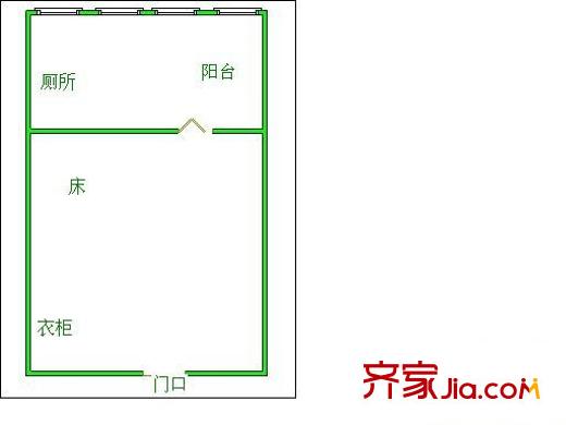 百花大廈 1室 戶型圖