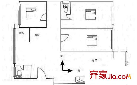 百花大廈 3室 戶型圖