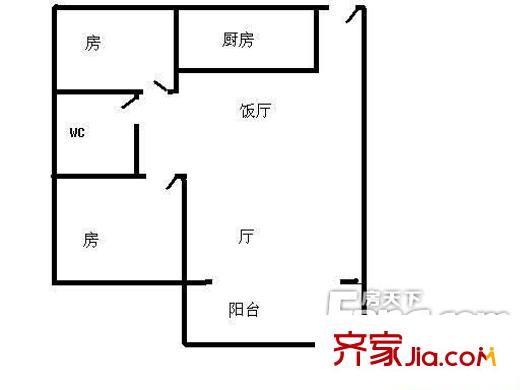海信樓戶型圖2室2廳戶型圖 2室2廳1衛(wèi)1廚
