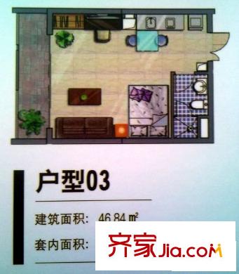 白領(lǐng)公寓 0室 戶型圖