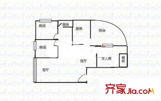 百富樓 3室 戶型圖