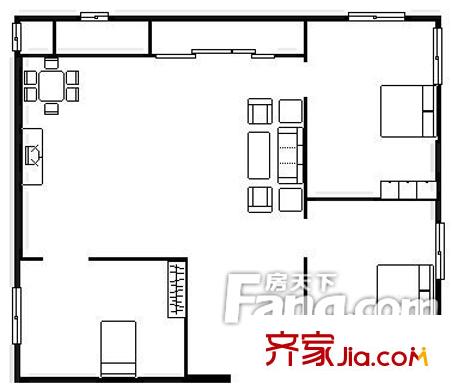 碧澳雅苑戶型圖3室1廳  戶型圖 3室1廳