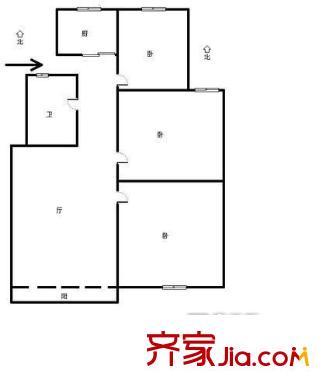 錦繡新村戶型圖3室2廳 戶型圖 3室2廳1衛(wèi)1廚